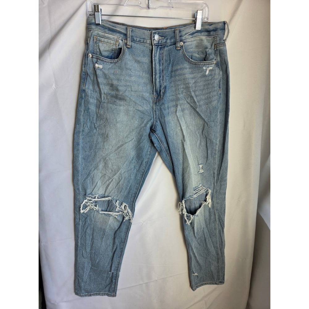 American Eagle Mom Jean Jeans Womens Blue Light Relaxed High Tapered
